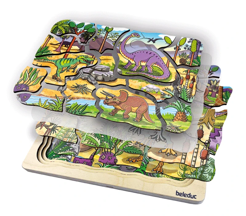 Vrstvové puzzle - Dinosaury