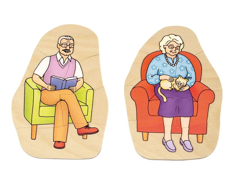 Vrstvové puzzle - Babička a dedko